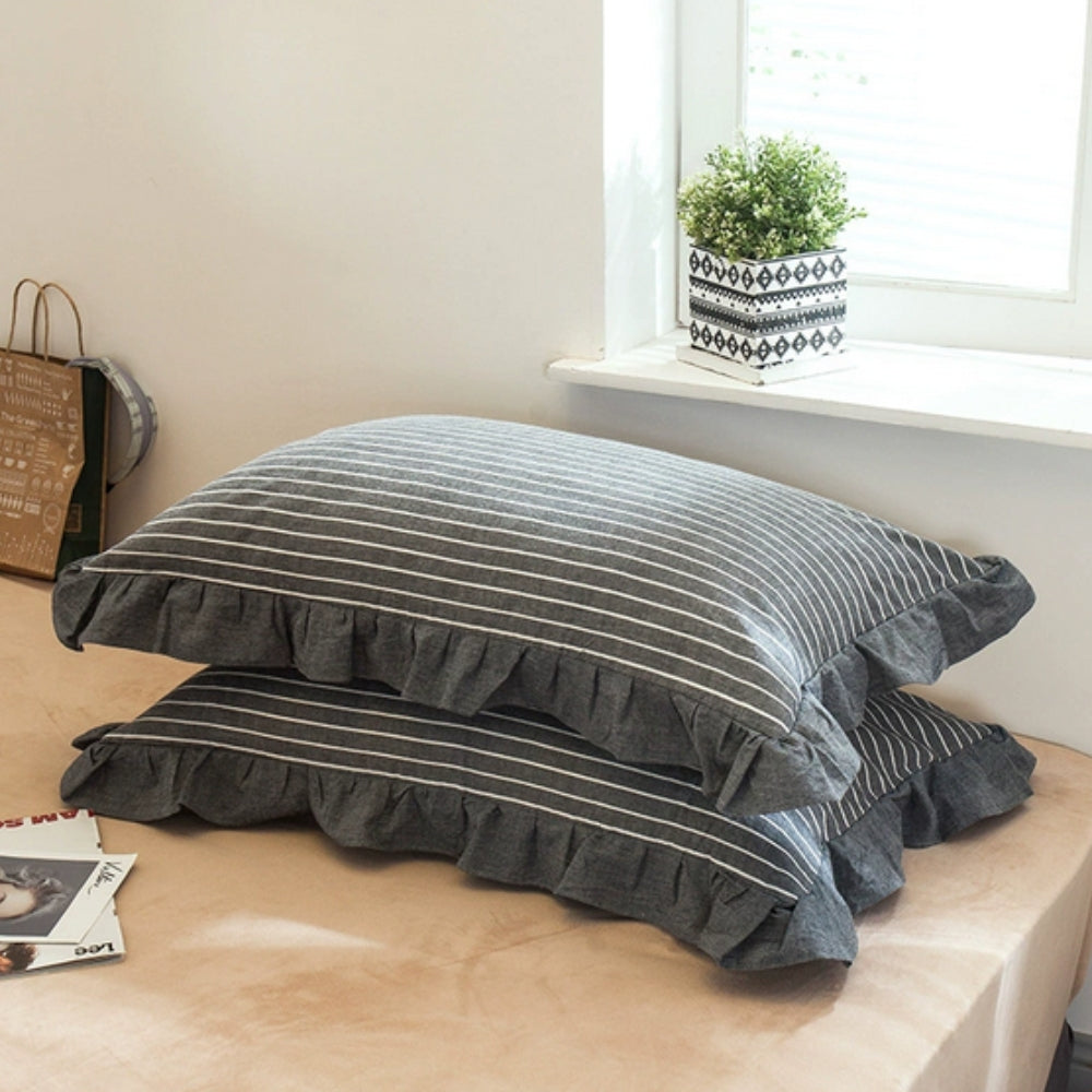 Striped Ruffled Pillowcases