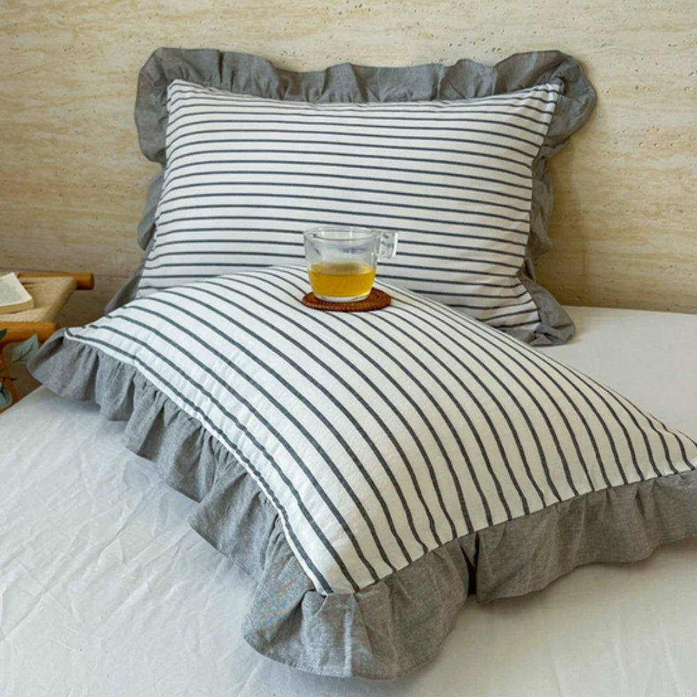 Striped Ruffled Pillowcases