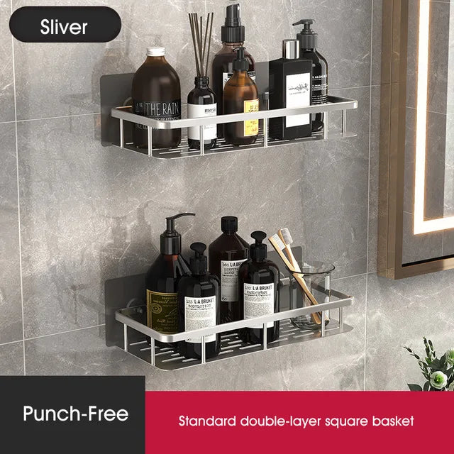 Stylish and Practical No-Drill Shower Corner Shelf – Space-Saving Bathroom Shelf