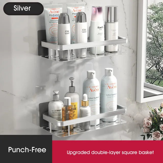 Stylish and Practical No-Drill Shower Corner Shelf – Space-Saving Bathroom Shelf