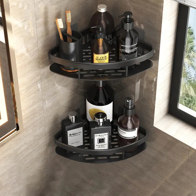 Stylish and Practical No-Drill Shower Corner Shelf – Space-Saving Bathroom Shelf