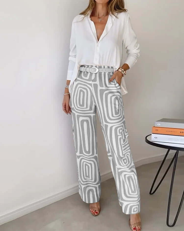 Stylish Blouse and Belt Set