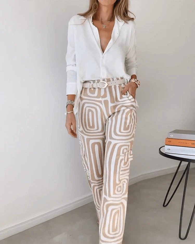 Stylish Blouse and Belt Set