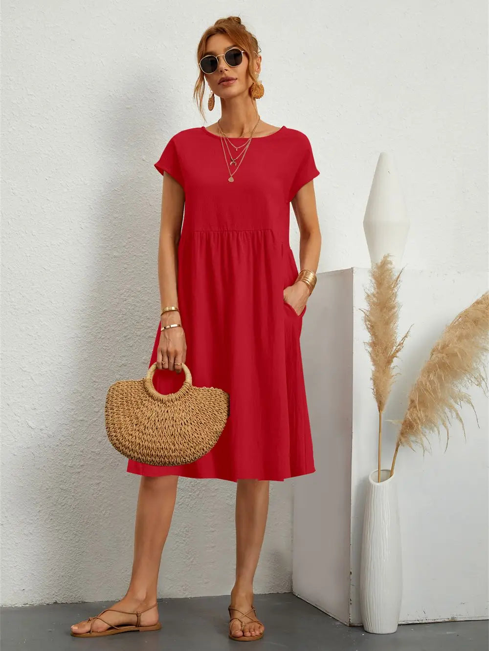Stylish Casual Pocket Dress for Everyday Comfort