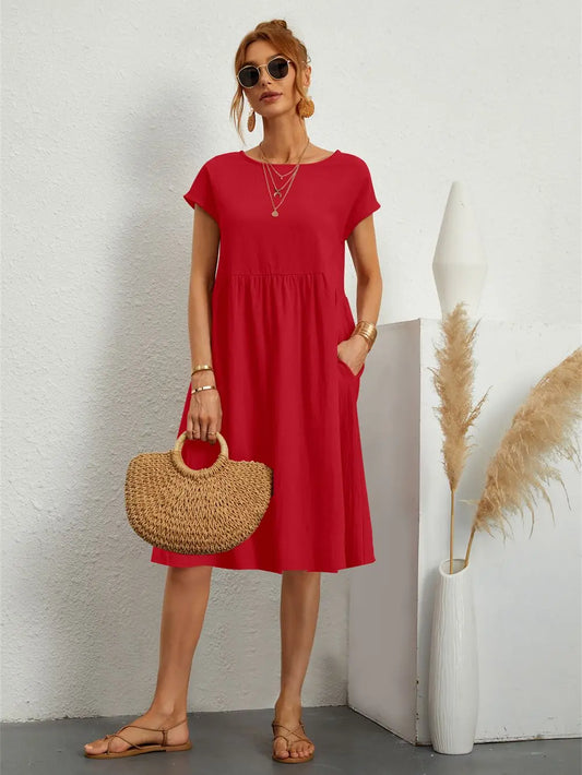 Stylish Casual Pocket Dress for Everyday Comfort