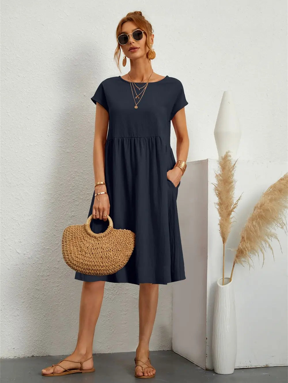 Stylish Casual Pocket Dress for Everyday Comfort