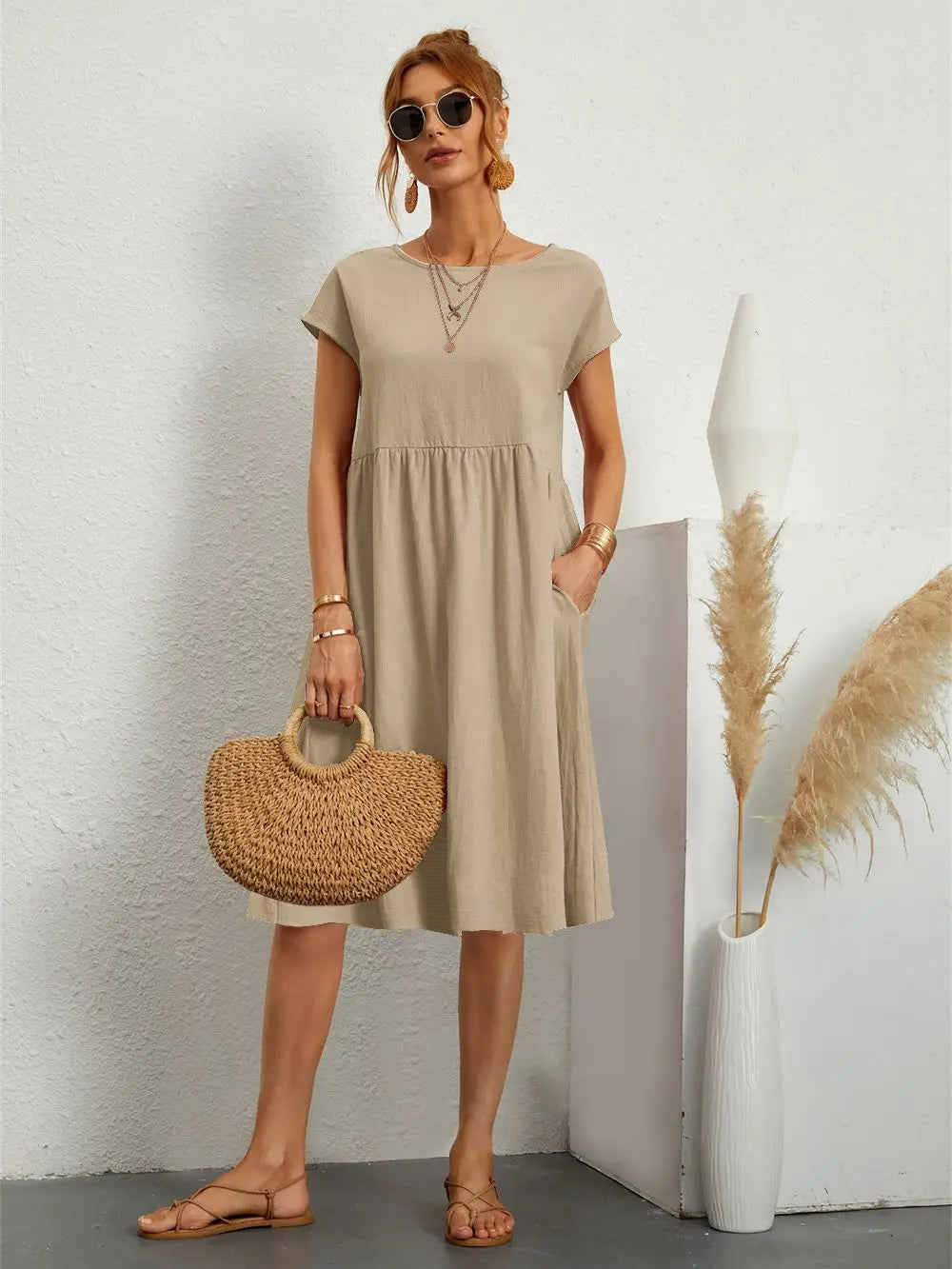 Stylish Casual Pocket Dress for Everyday Comfort