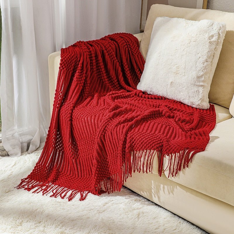 Stylish Knitted Sofa Throw – Scandinavian Elegance & Comfort