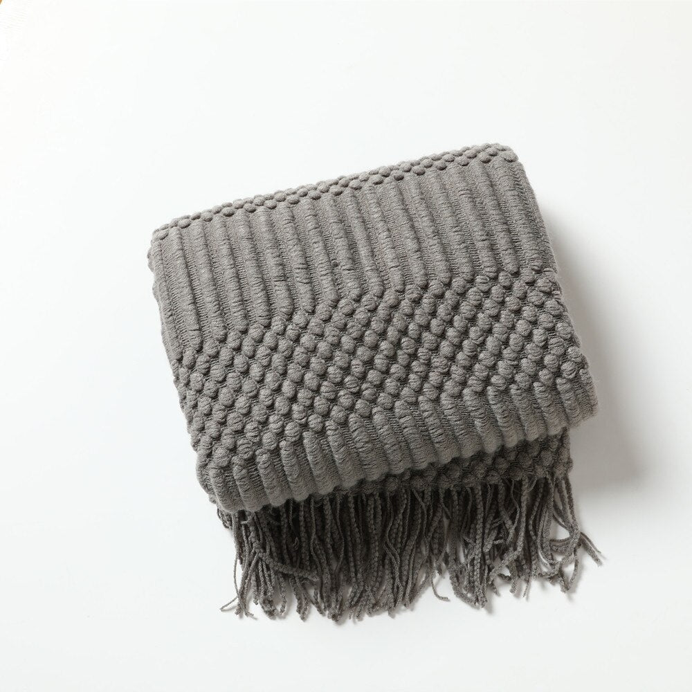 Stylish Knitted Sofa Throw – Scandinavian Elegance & Comfort