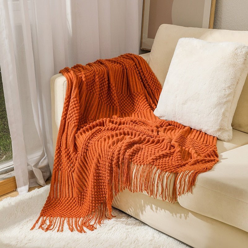 Stylish Knitted Sofa Throw – Scandinavian Elegance & Comfort