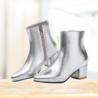Stylish Silver Women's Ankle Boots - Comfort & Fashion