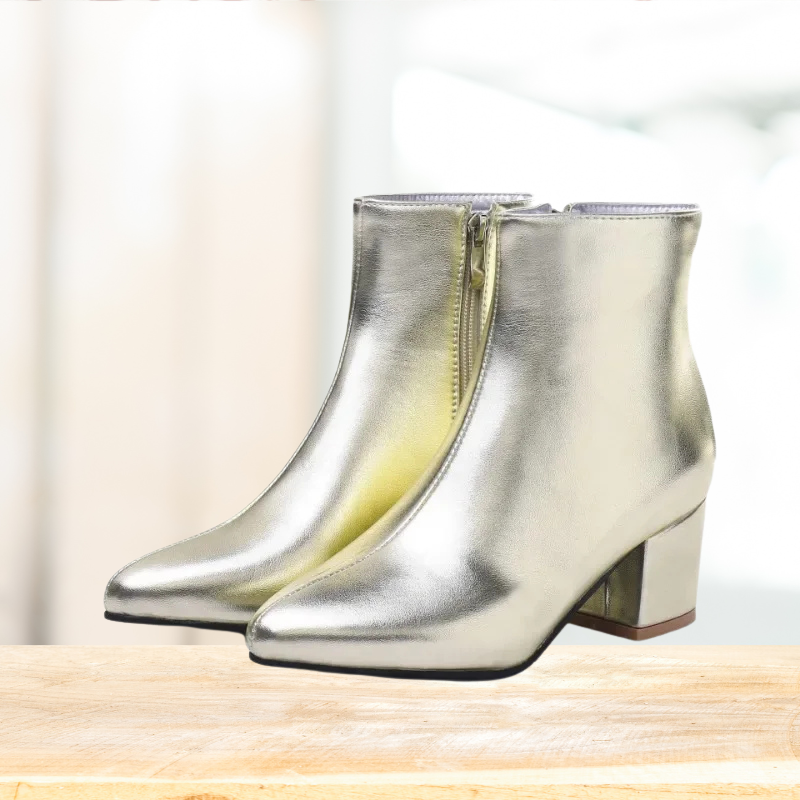 Stylish Silver Women's Ankle Boots - Comfort & Fashion
