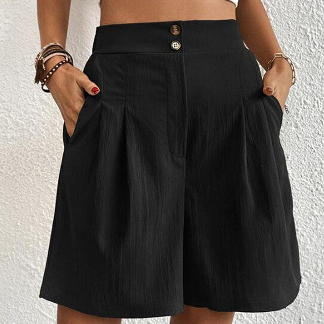 Stylish Women's Shorts - Double Button - Summer Style