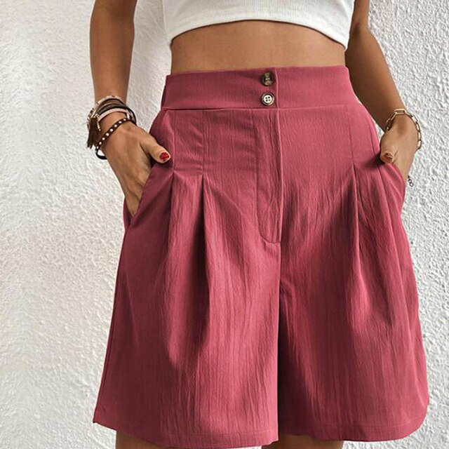 Stylish Women's Shorts - Double Button - Summer Style