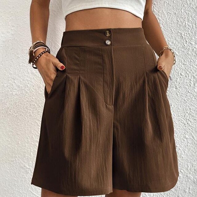 Stylish Women's Shorts - Double Button - Summer Style
