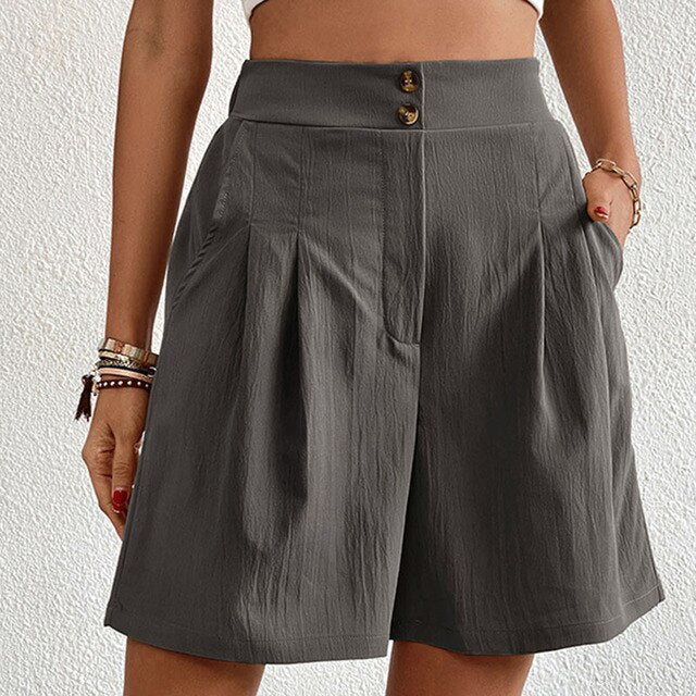 Stylish Women's Shorts - Double Button - Summer Style