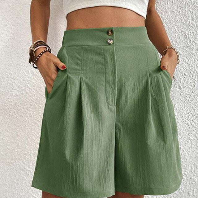 Stylish Women's Shorts - Double Button - Summer Style