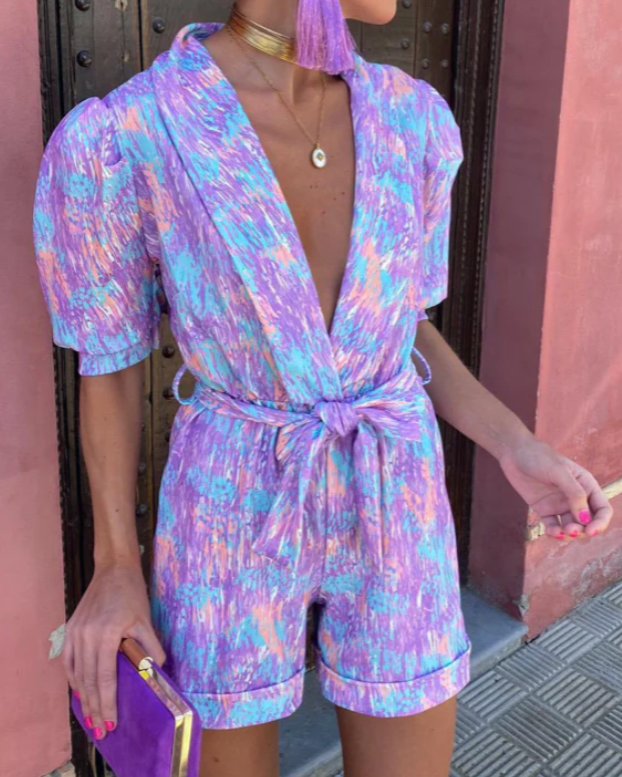 Stylish Women's V-Neck Jumpsuit