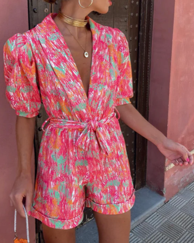 Stylish Women's V-Neck Jumpsuit