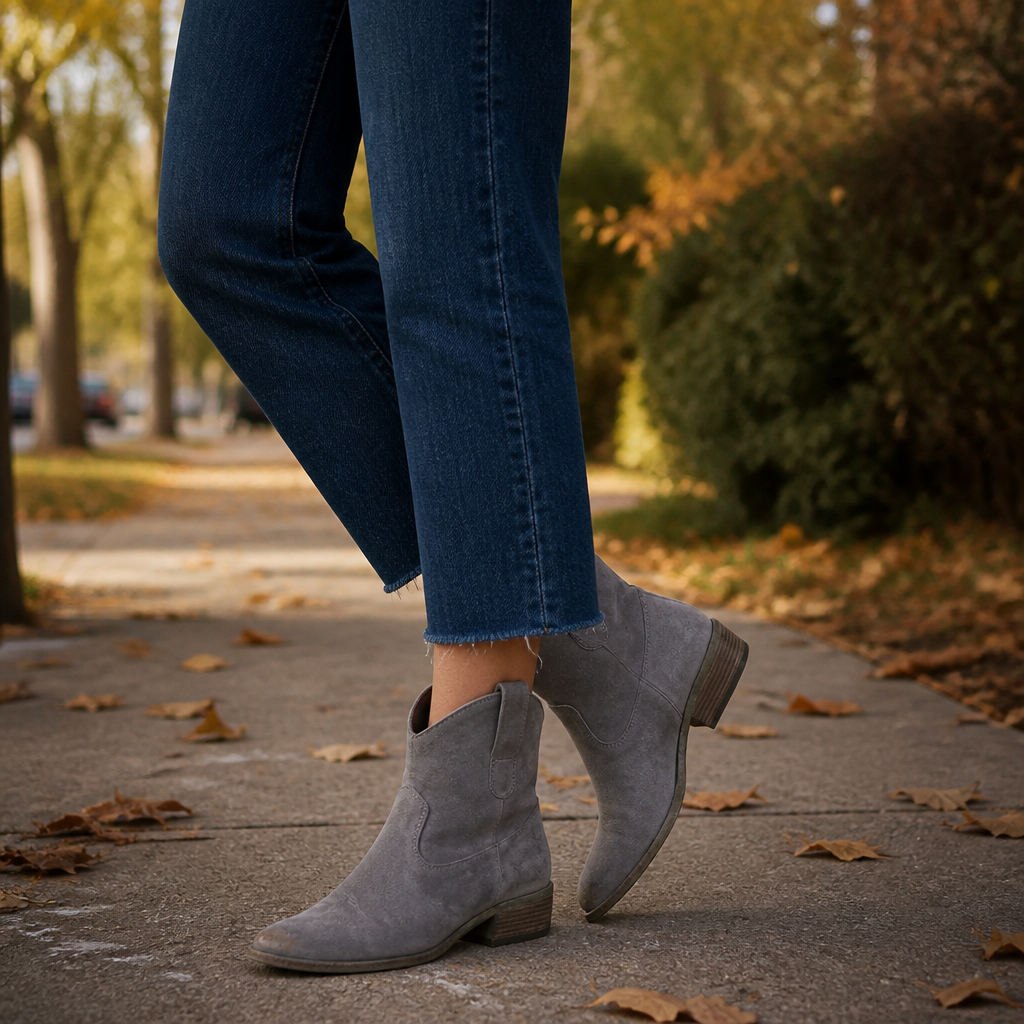 Suede Western Ankle Boots