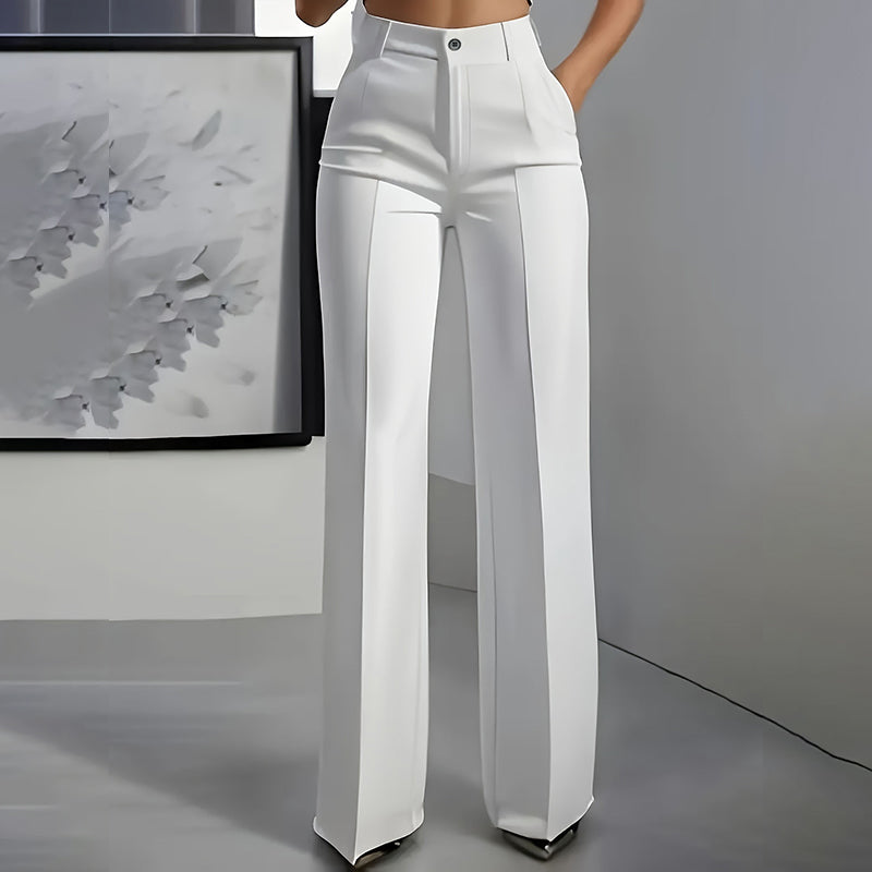 Suit Trousers with Comfortable Fit and Flattering High Waist