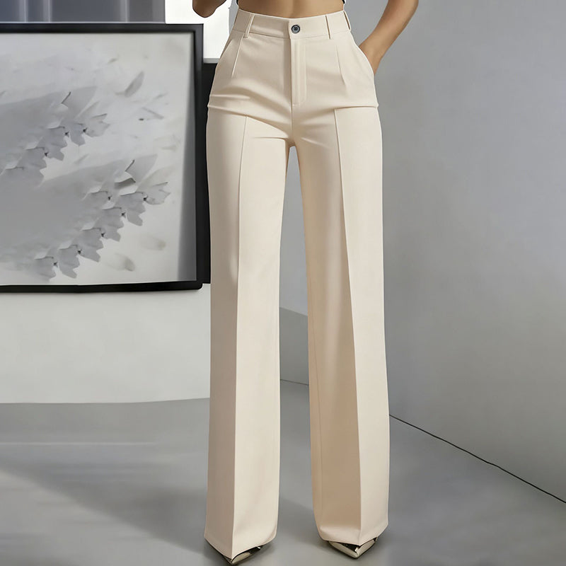 Suit Trousers with Comfortable Fit and Flattering High Waist
