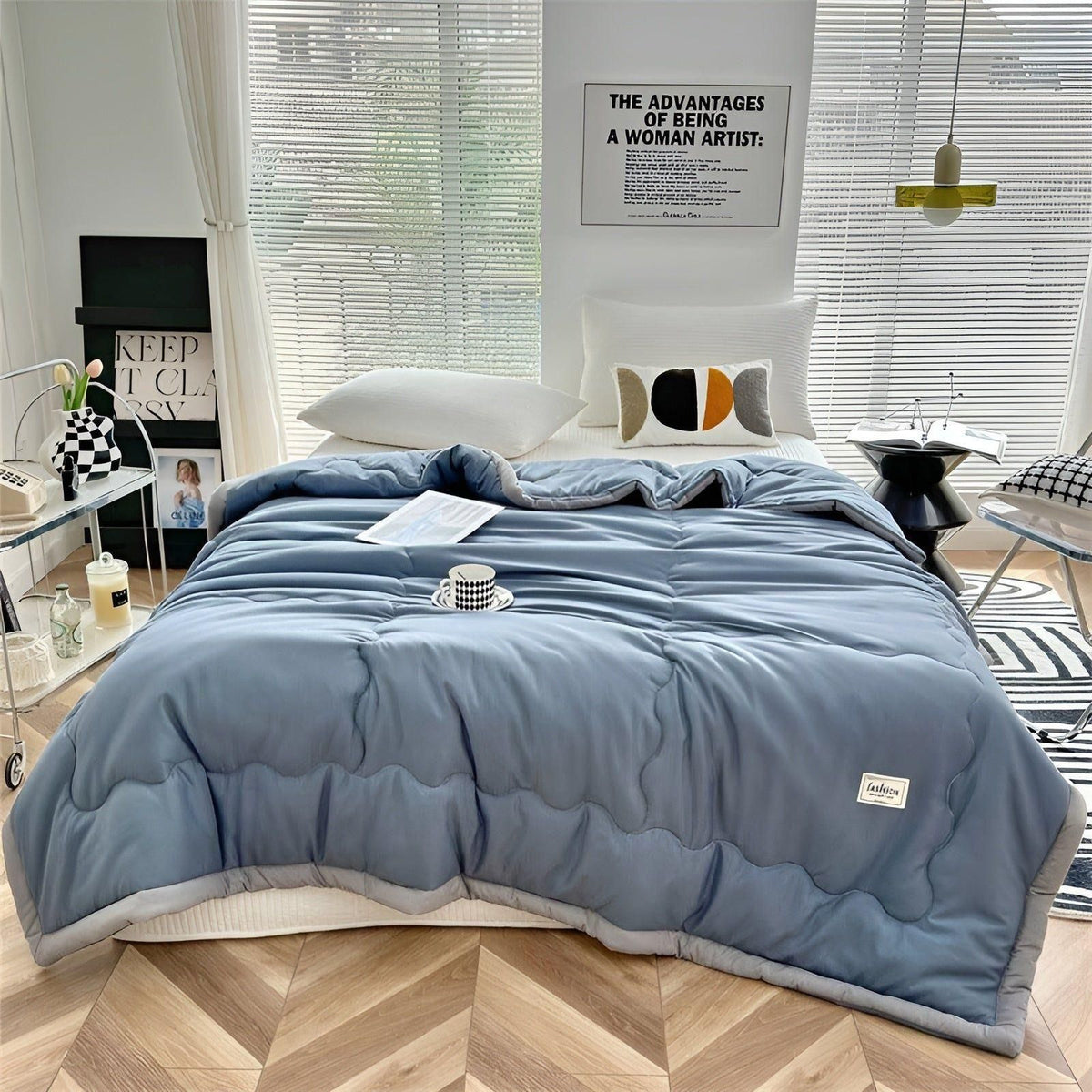 Summer Cooling Comforter Made of High-Quality Cooling Fibers - Lightweight and Breathable for Pleasant Nights