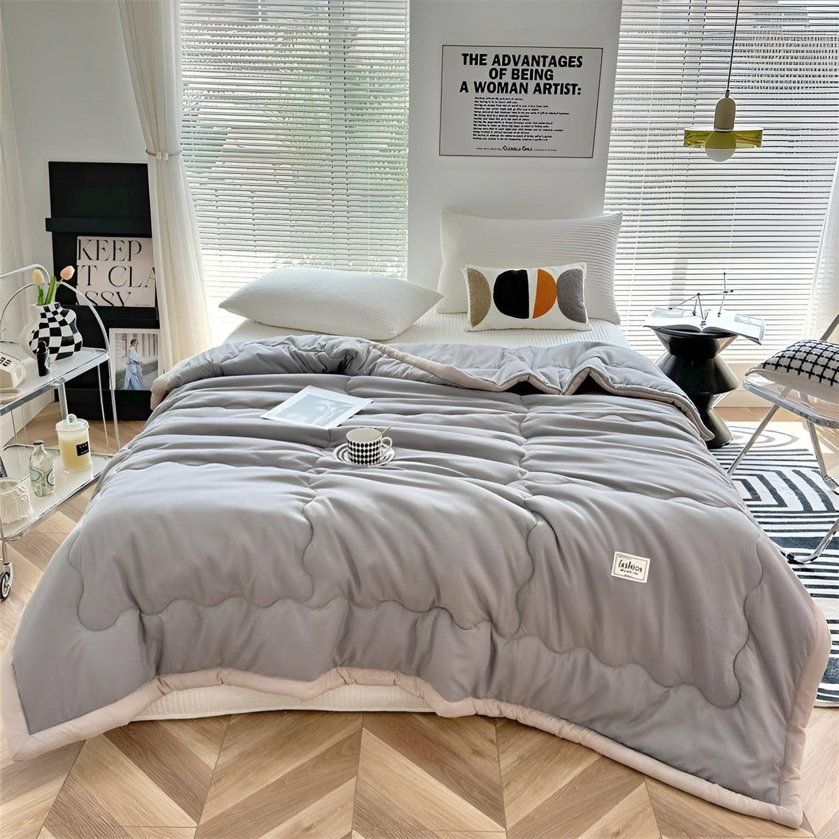 Summer Cooling Comforter Made of High-Quality Cooling Fibers - Lightweight and Breathable for Pleasant Nights