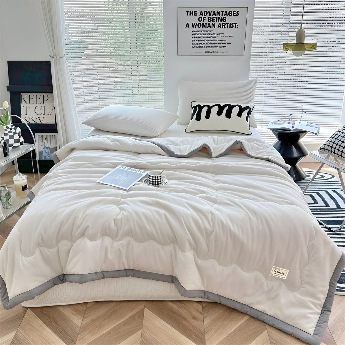 Summer Cooling Comforter Made of High-Quality Cooling Fibers - Lightweight and Breathable for Pleasant Nights
