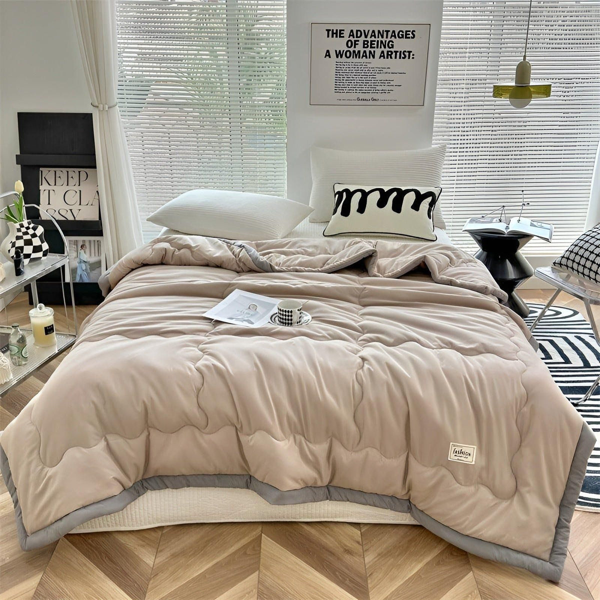 Summer Cooling Comforter Made of High-Quality Cooling Fibers - Lightweight and Breathable for Pleasant Nights