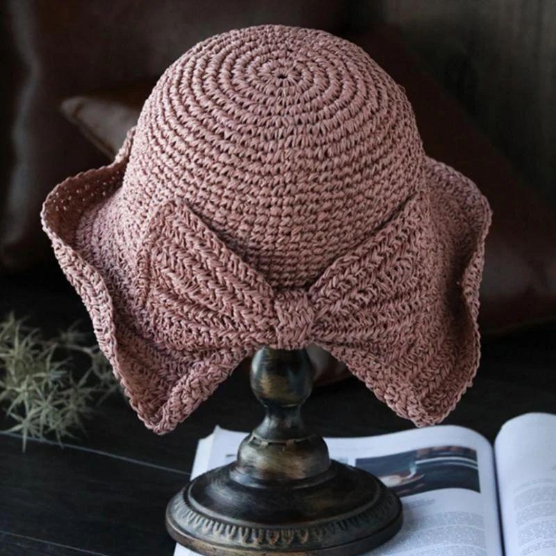 Summer Hat with Brim and Bow