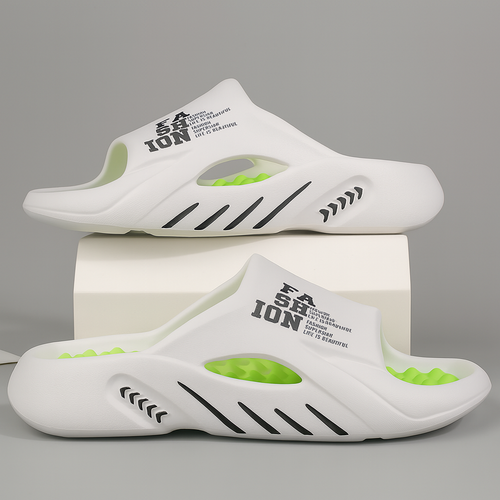 Supportive Graphic Slide Sandals