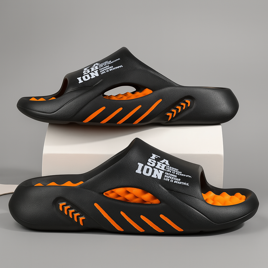 Supportive Graphic Slide Sandals