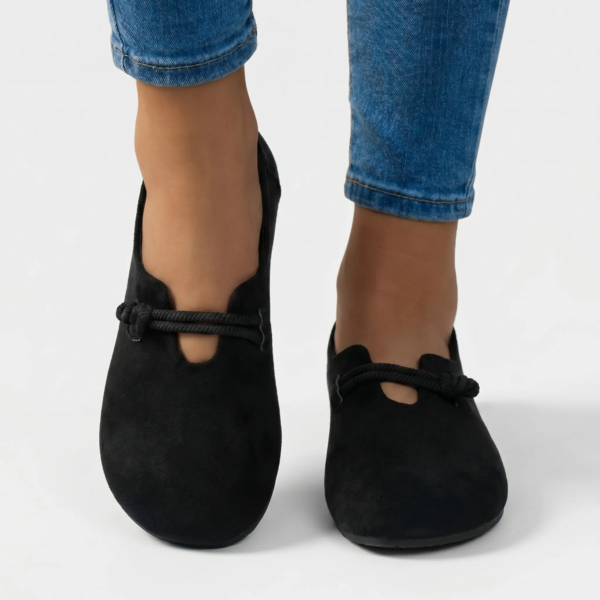 Supportive Slip-On Flats With Rope Detail