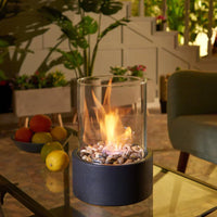 Tabletop Ethanol Fire Pit Burner with Glass