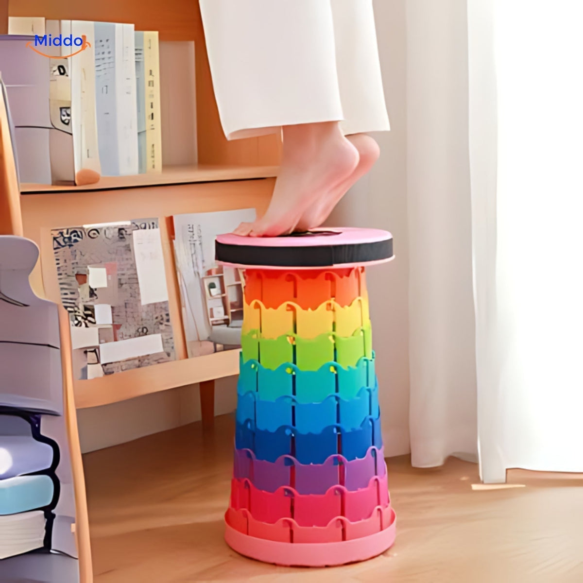 Telescopic Adjustable Stool with Non-Slip Matte Surface