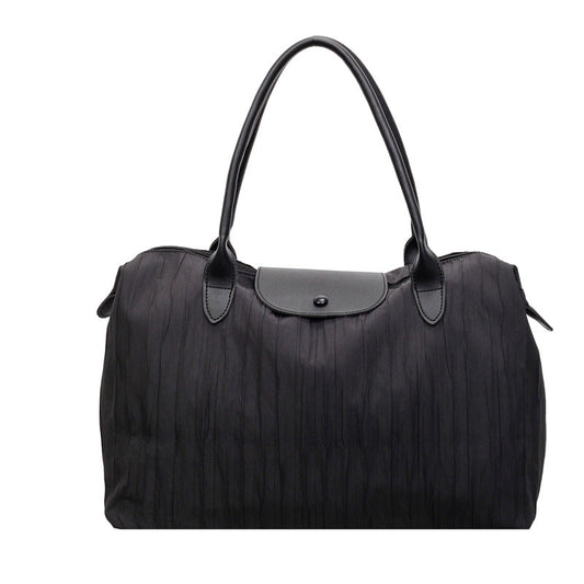 Textured Leather Travel Tote Bag