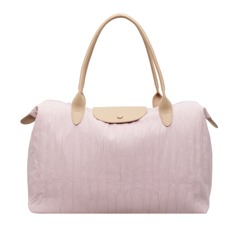 Textured Leather Travel Tote Bag
