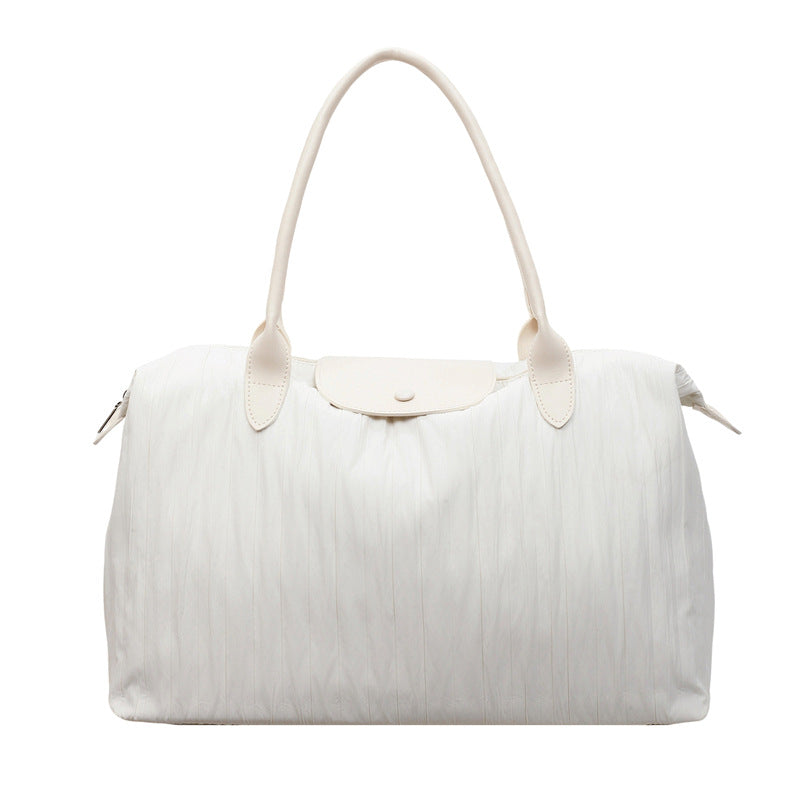 Textured Leather Travel Tote Bag