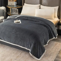 Thick Cashmere Throw Blanket for Bed and Couch