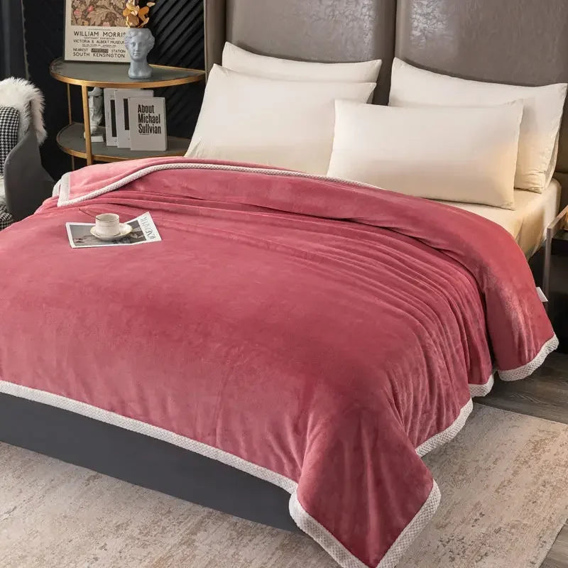 Thick Cashmere Throw Blanket for Bed and Couch