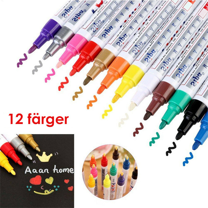 Tire Paint Pen - Waterproof, 12 Colors