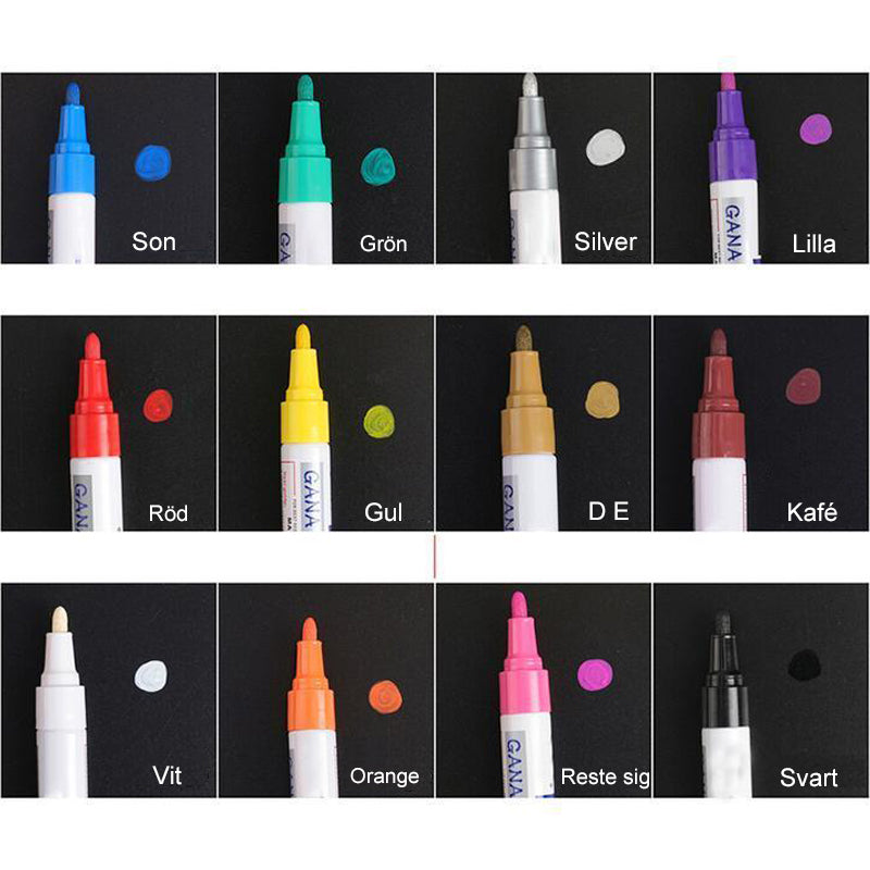 Tire Paint Pen - Waterproof, 12 Colors
