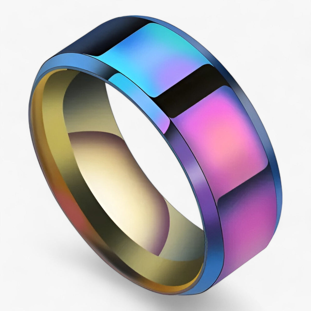 Titanium and Stainless Steel Ring - Elegant and Durable Wedding Band