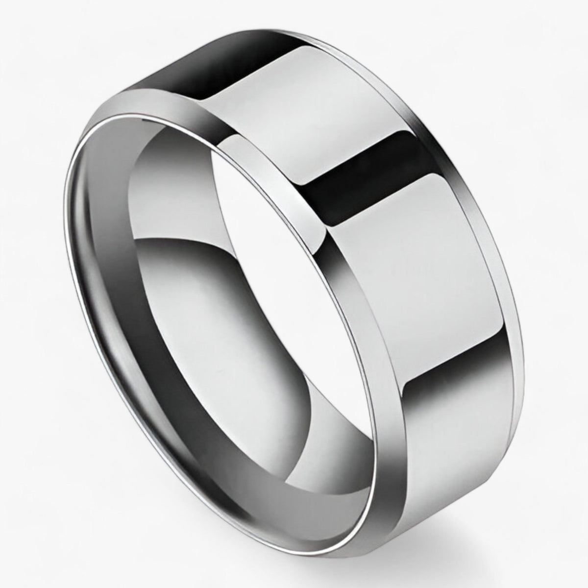 Titanium and Stainless Steel Ring - Elegant and Durable Wedding Band