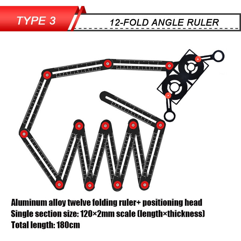 Multifunctional Metal Angle Ruler for Precision