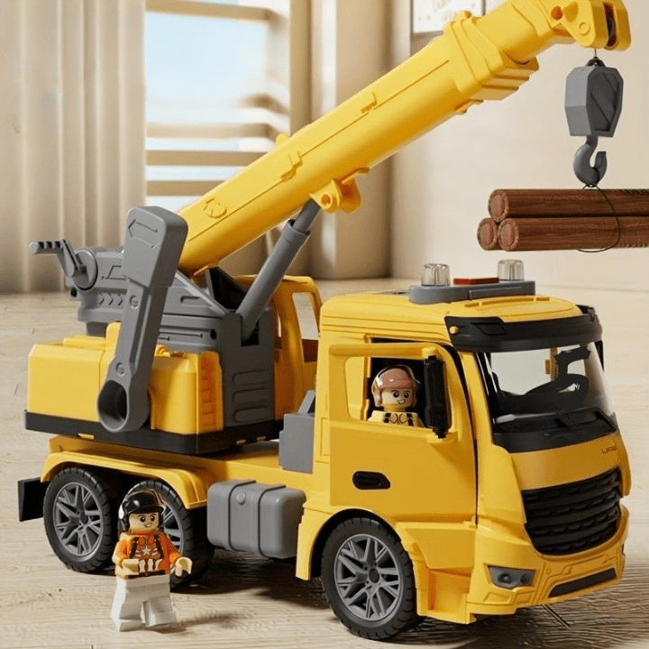Toy Crane Truck with Light and Sound for Creative Construction Play
