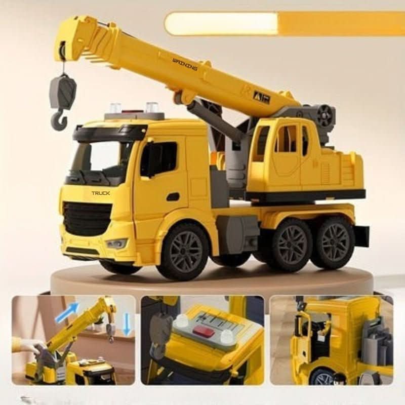 Toy Crane Truck with Light and Sound for Creative Construction Play