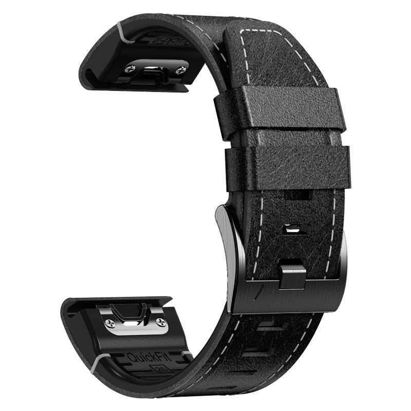 TPU & Leather Strap for Garmin Fenix 8, 7X & 6X Pro