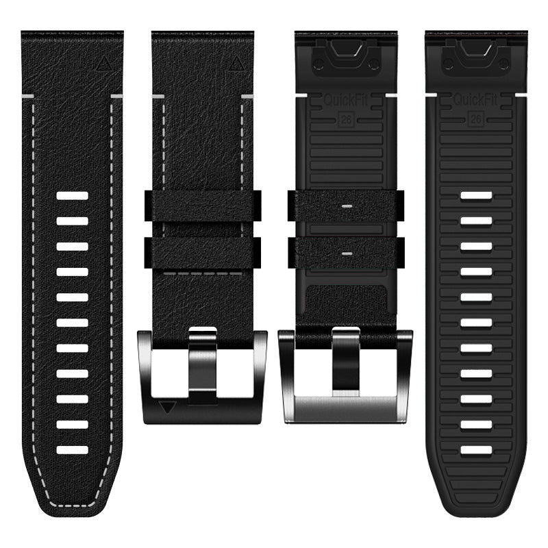 TPU & Leather Strap for Garmin Fenix 8, 7X & 6X Pro